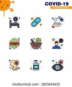 Einfache Sammlung von Covid-19 Protection Blue 25 Icon Pack Symbol enthält Medizin; Krankheit; sauber; Bakterien; Warnsignal-Virus-Coronavirus-2019-nov-Krankheit Vectordesign Elements