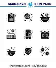 Simple Set of Covid-19 Protection Blue 25 icon pack icon included  survice; online; magnifying; keyboard; virus vaccine viral coronavirus 2019-nov disease Vector Design Elements