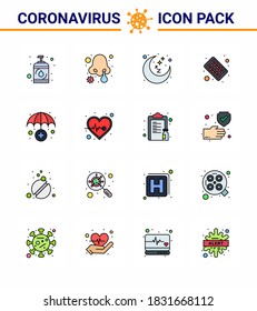 Simple Set of Covid-19 Protection Blue 25 icon pack icon included insurance service; medicine; moon; pills; capsule viral coronavirus 2019-nov disease Vector Design Elements
