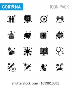 Simple Set of Covid-19 Protection Blue 25 icon pack icon included lotion; practicum; target; lab; test viral coronavirus 2019-nov disease Vector Design Elements