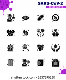 Simple Set of Covid-19 Protection Blue 25 icon pack icon included blood; virus; capsule; security; bacteria viral coronavirus 2019-nov disease Vector Design Elements