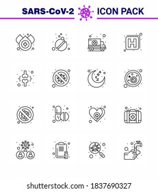 Simple Set de icono Covid-19 Protection Blue 25 incluido el icono de la caja de iconos; freno; coche; hueso; enfermedad de coronavirus viral de medicina 2019-nov Elementos de diseño de vectores