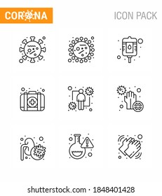 Simple Set of Covid-19 Protection Blue 25 icon pack icon included  coronavirus; medical; virus; kit; packet viral coronavirus 2019-nov disease Vector Design Elements