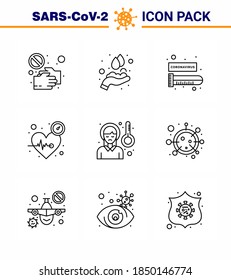 Juego simple de icono Covid-19 Protección Azul 25 icono incluido tiempo; corazón; médico; latir; Enfermedad coronavirus viral de tubo de prueba 2019-nov Elementos de diseño de vectores