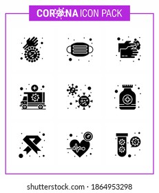 Simple Set of Covid-19 Protection Blue 25 icon pack icon included  vehicle; medical; hand wash; emergency; water viral coronavirus 2019-nov disease Vector Design Elements