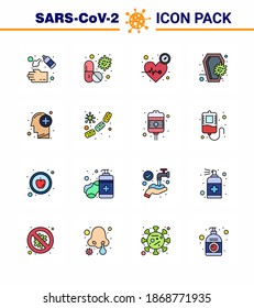 Simple Set of Covid-19 Protection Blue 25 icon pack icon included coronavirus; care; medical; time; heart viral coronavirus 2019-nov disease Vector Design Elements