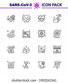 Simple Set of Covid-19 Protection Blue 25 icon pack icon included bubble; washing; health care; medical; health care viral coronavirus 2019-nov disease Vector Design Elements