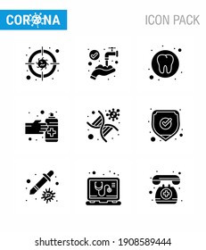 Simple Set of Covid-19 Protection Blue 25 icon pack icon included  genetics; spray; dental; medication; gestures viral coronavirus 2019-nov disease Vector Design Elements