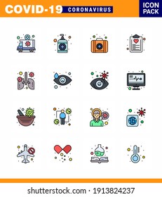Simple Set of Covid-19 Protection Blue 25 icon pack icon included anatomy; list; care; healthcare; check list viral coronavirus 2019-nov disease Vector Design Elements