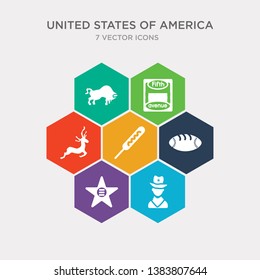 simple set of cowboy, walk of fame, rugby, corndog icons, contains such as icons deer, fifth avenue, bison and more. 64x64 pixel perfect. infographics vector