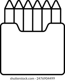 simple set of crayons outline back to school icon