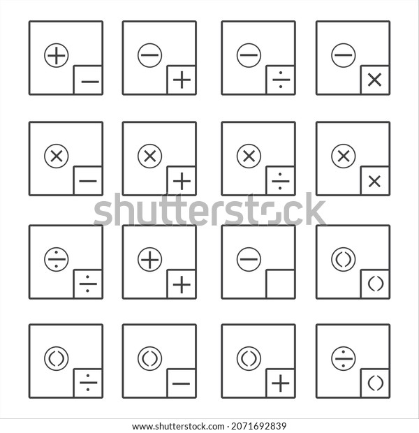 Simple Set of creative icon design. Multiple icon\
design of math