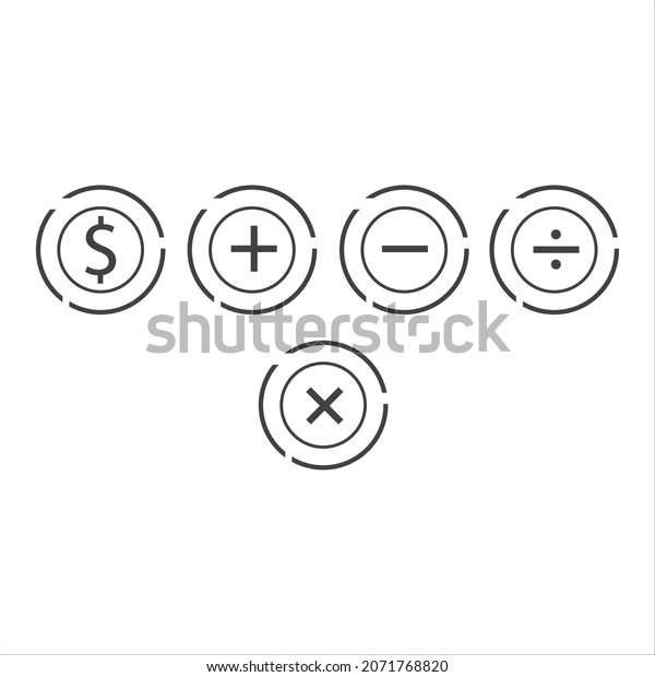 Simple Set of creative icon design. Multiple icon\
design of math