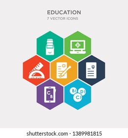 simple set of creche, tactile tablet, diploma with a ribbon, geometric pencil icons, contains such as icons measuring tools, science in a laptop, archives and more. 64x64 pixel perfect. infographics