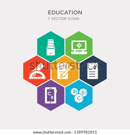 simple set of creche, tactile tablet, diploma with a ribbon, geometric pencil icons, contains such as icons measuring tools, science in a laptop, archives and more. 64x64 pixel perfect. infographics