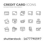 Simple Set of Credit Card Line Icons. Editable Stroke. Pixel Perfect.