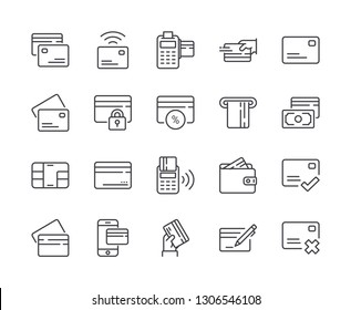 Simple Set of Credit Card Line Icon. Editable Stroke