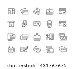 Simple Set of Credit Card Related Vector Line Icons. 
Contains such Icons as Chip, Register, Safe Payment, Cash, Sync and more. 
Editable Stroke. 48x48 Pixel Perfect. 