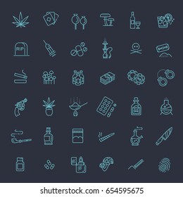 Simple Set of Crime Related Vector Line Icons