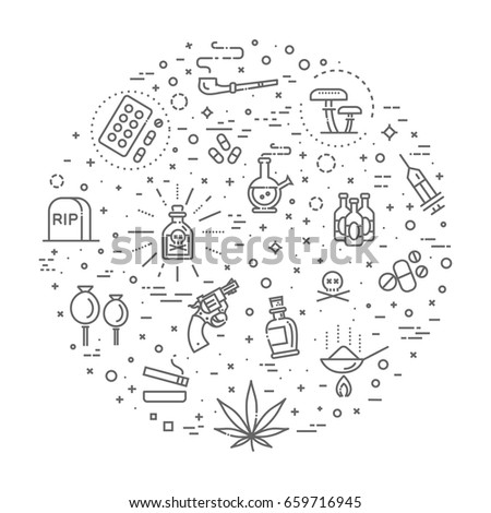 Simple Set of Crime Related Vector Line Icons
