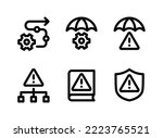 Simple Set of Crisis Management Related Vector Line Icons. Contains Icons as Procedure, Protection, Mitigation and more.