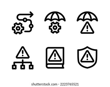 Simple Set of Crisis Management Related Vector Line Icons. Contains Icons as Procedure, Protection, Mitigation and more.