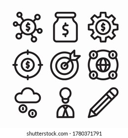 Simple Set Crowdfunding Vector line Icons
