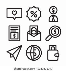 Simple Set Crowdfunding Vector line Icons
