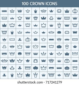 Simple Set of Crown Related Vector Icons. Contains such Icons as Vintage, Insignia, King, Imperial, Royal, Emperor, Monarch and more.