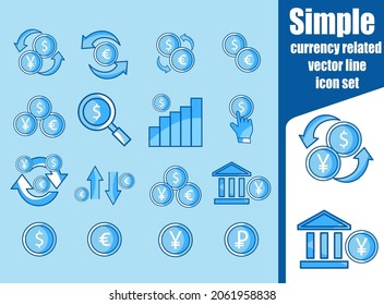 Simple Set of Currency Related Vector Line Icons