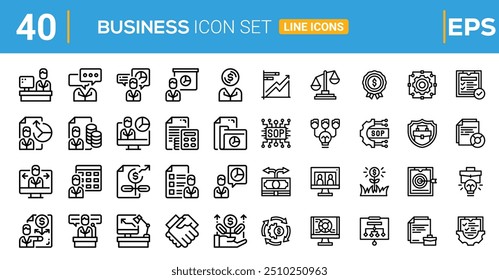 Conjunto simple de iconos de línea de Vector relacionados con la satisfacción del Cliente. Contiene íconos como CRM, Comentarios de usuario, calificación y más. Trazo Editable. 48x48 píxeles perfecto.