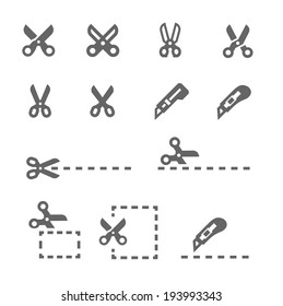 Simple Set of Cutting Related Vector Icons for Your Design