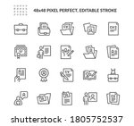 Simple Set of CV and Resume and Self Presentation Related Vector Line Icons. Contains such Icons as Portfolio, Diploma, Sketch Book and more. Editable Stroke. 48x48 Pixel Perfect.