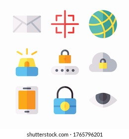 Simple Set Cyber Crimes Vector Color Icons. Color with Editable stroke
