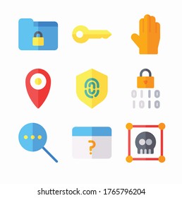 Simple Set Cyber Crimes Vector Color Icons. Color with Editable stroke
