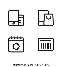 Simple Set of cyber monday Related Vector Line Icons. Contains such Icons as online payment, shopping online, calendar, bar code.