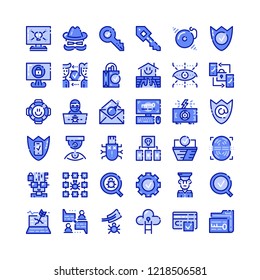 Simple set of cyber security icons. Premium protrct symbol collection. Vector illustration. Line guard pictogram pack.