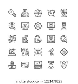 Simple set of cyber security icons. Premium medicine symbol collection. Vector illustration. Line allergic pictogram pack.