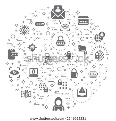 Simple Set of Cyber security Related Vector Line Illustration. Contains such Icons as protection, virus, hacking, hacker, bug, antivirus, cyber lock, network, spam and more.