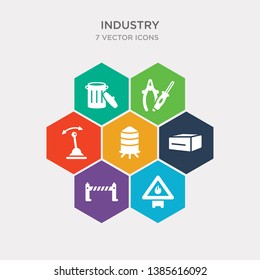 simple set of danger, barrier, boxes, water tank icons, contains such as icons lever, tools, bin and more. 64x64 pixel perfect. infographics vector