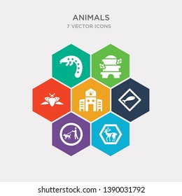 simple set of deer, walking dog, whale zone, pet shop icons, contains such as icons ladybird, bee hive, grub and more. 64x64 pixel perfect. infographics vector