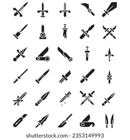 Einfache Set von Vektor-Symbolen für Verteidigungslinien. Enthält Symbole wie Computersicherheit, Regenschirm, Schild und mehr