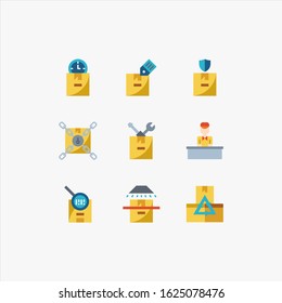 Simple Set delivery Icon illustration