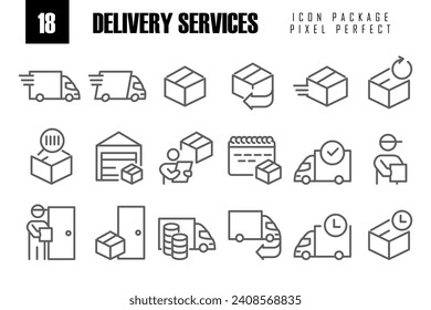 Simple Set of delivery industries Related Vector Line Icons pixel perfect for web or mobile app vector