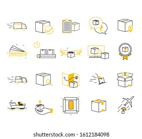 Simple Set of Delivery Related Color Vector Line Icons. Vector illustration EPS10