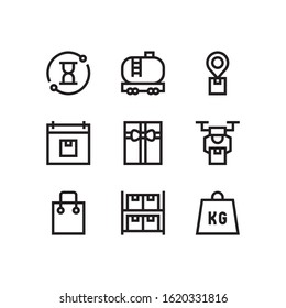 Simple Set of Delivery Related Vector Line Icons