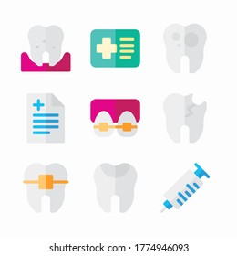 Simple Set Dentist Vector Color Icons
