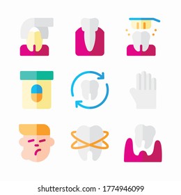 Simple Set Dentist Vector Color Icons