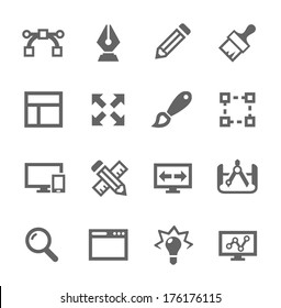 Simple set of design related vector icons for your site or application.