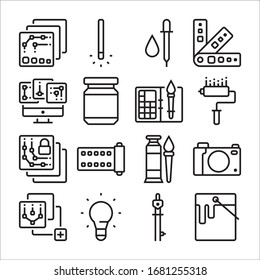 Simple Set of Design Tool Related Vector Line Icons